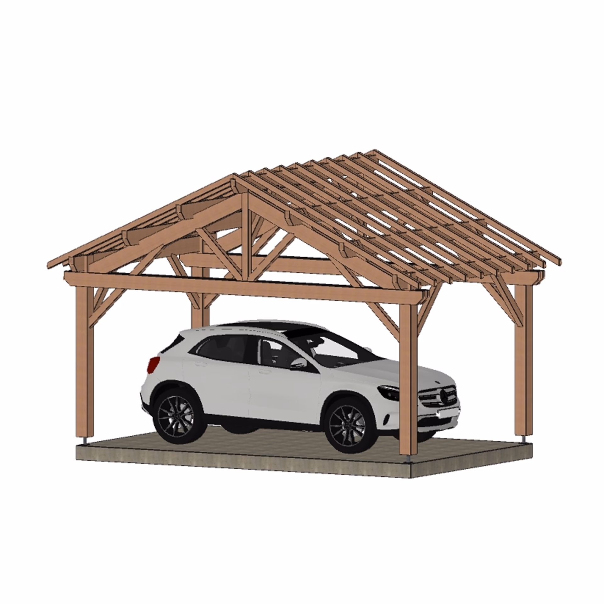 Carport Geneve 2P1V 5500X3500 Mm