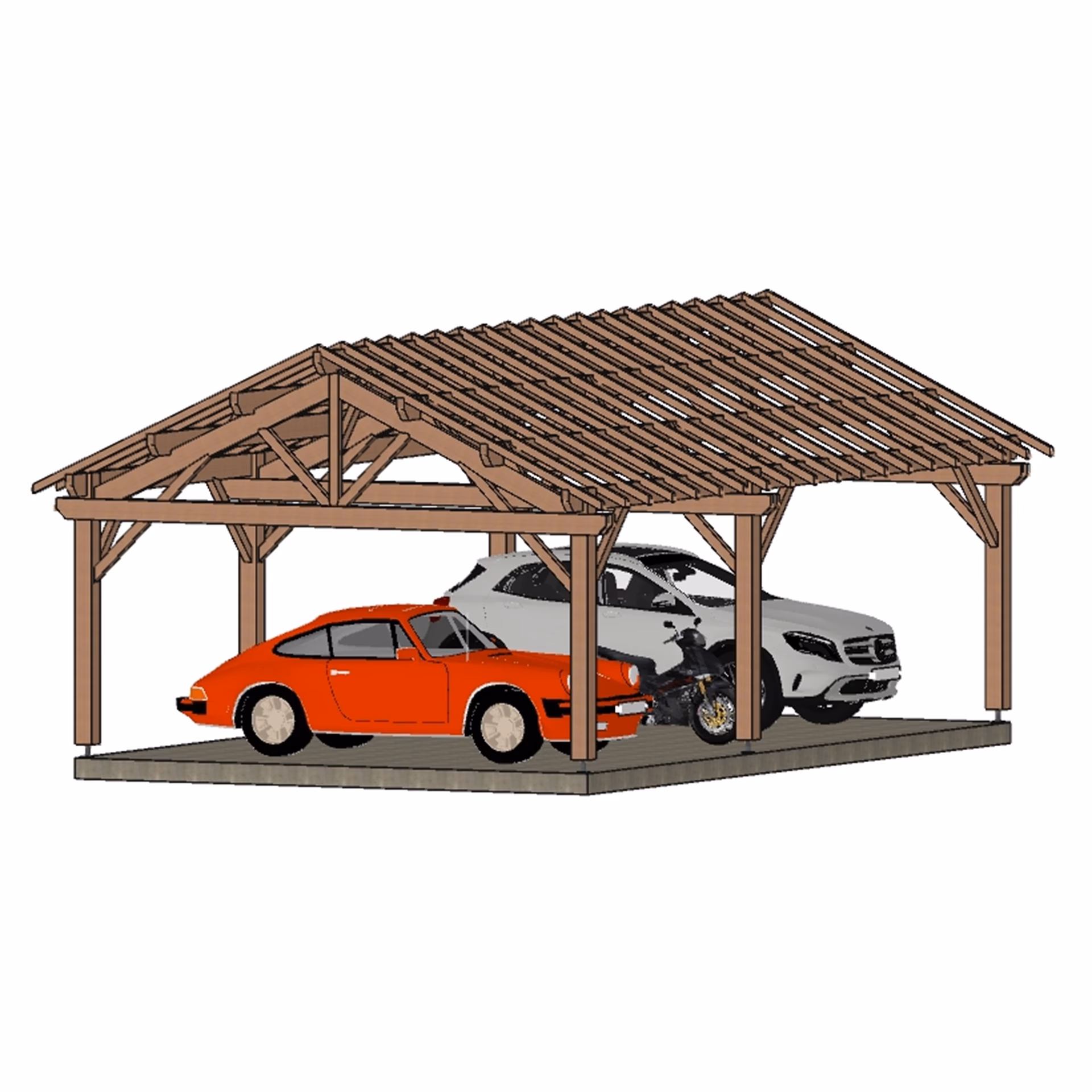 Carport Albertville 2P3V 5500X9000Mm