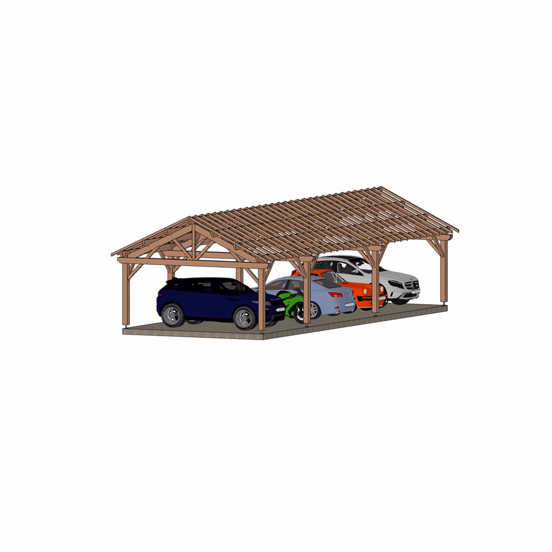 Carport Valmorel 2P5V 5500X14320Mm