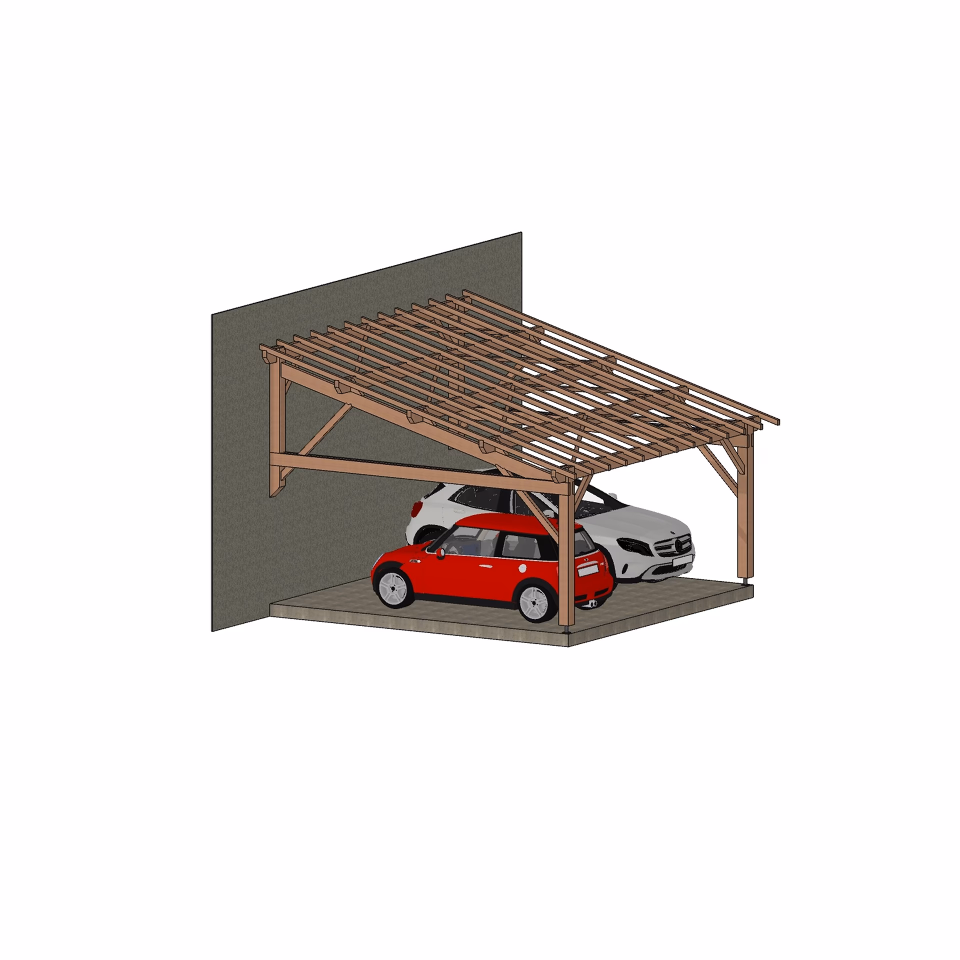 Carport Appentis 1P2V 5500X5500Mm Avignon
