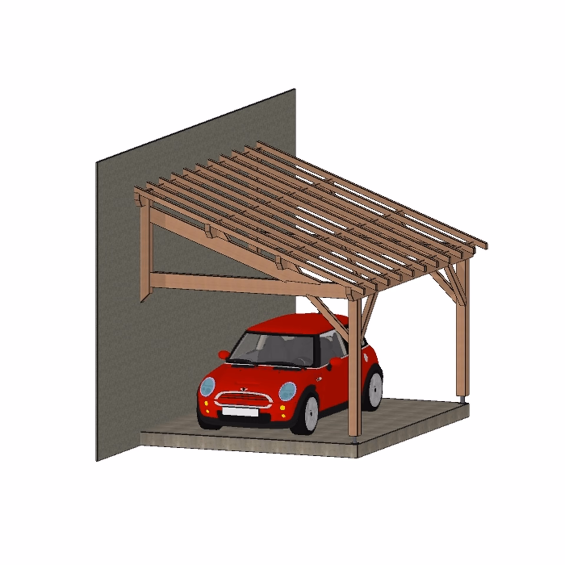Carport Appentis 1P 3500X4500Mm Nice