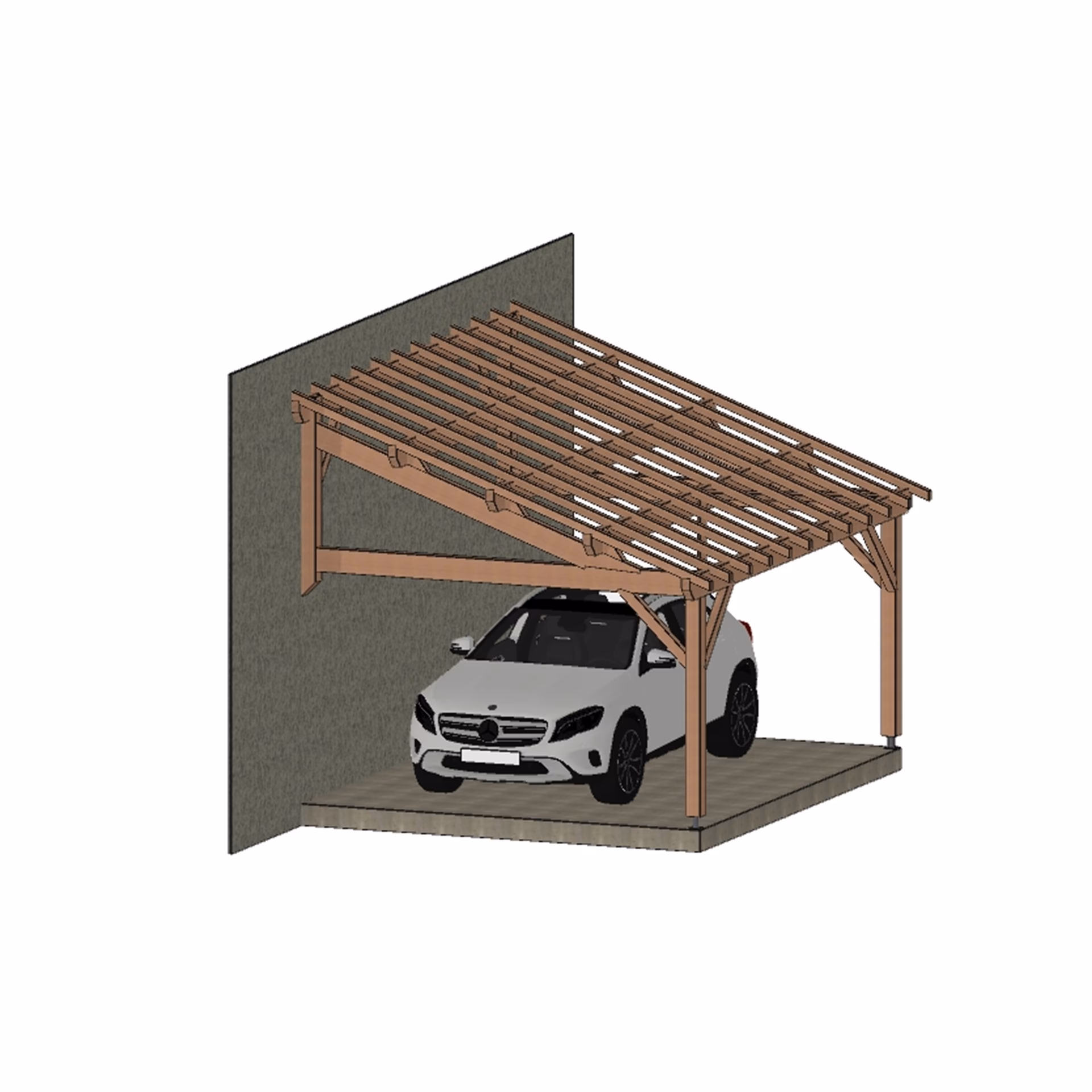 Carport Appentis 1P 4000X5000 Mm Toulon