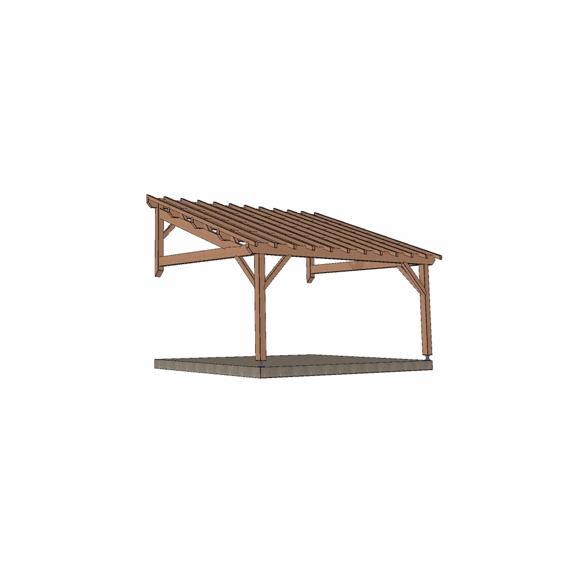 Carport Appentis 1P 4000X5000 Mm Toulon
