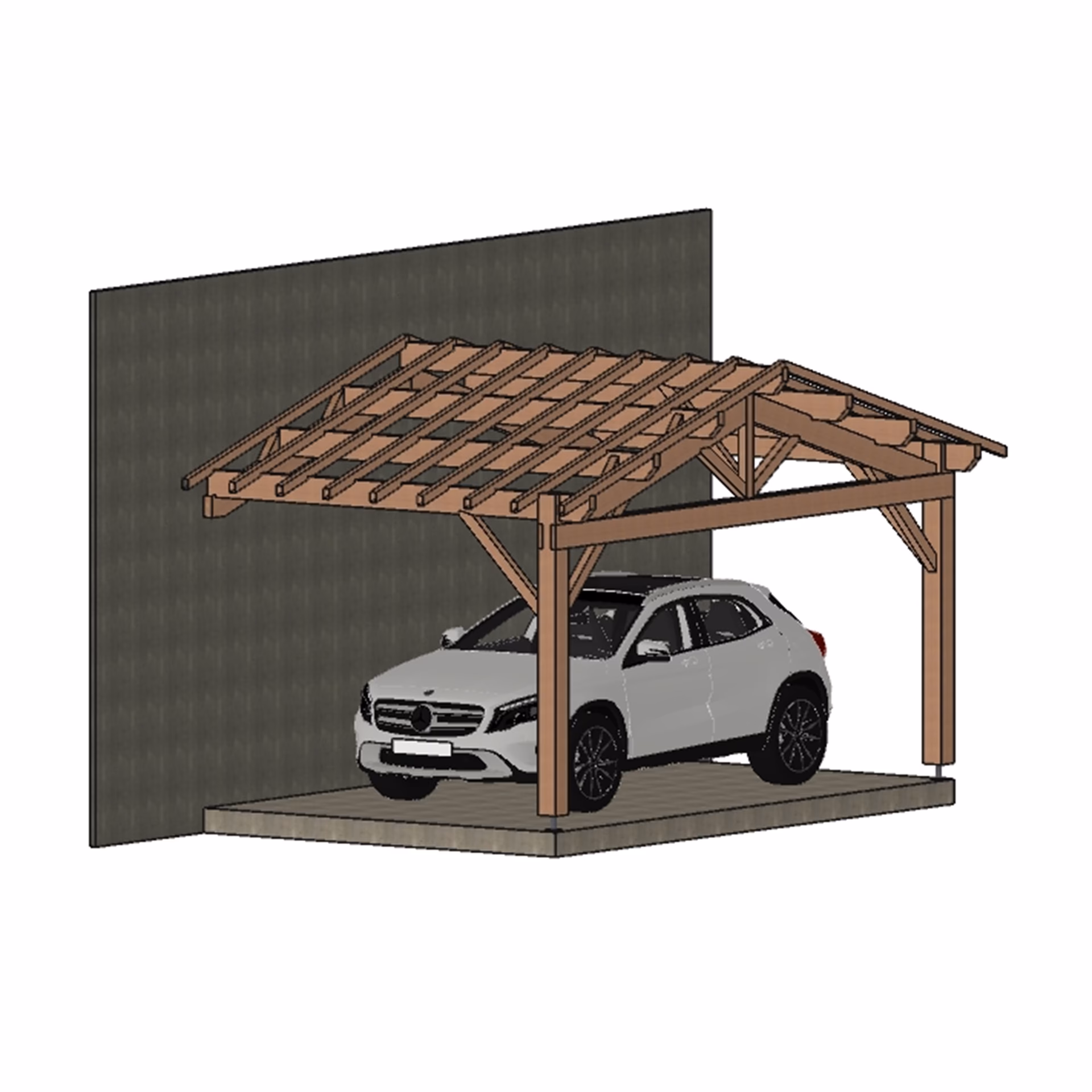 Carport Appentis 2P1V Cannes 5500X3500 Mm 17D