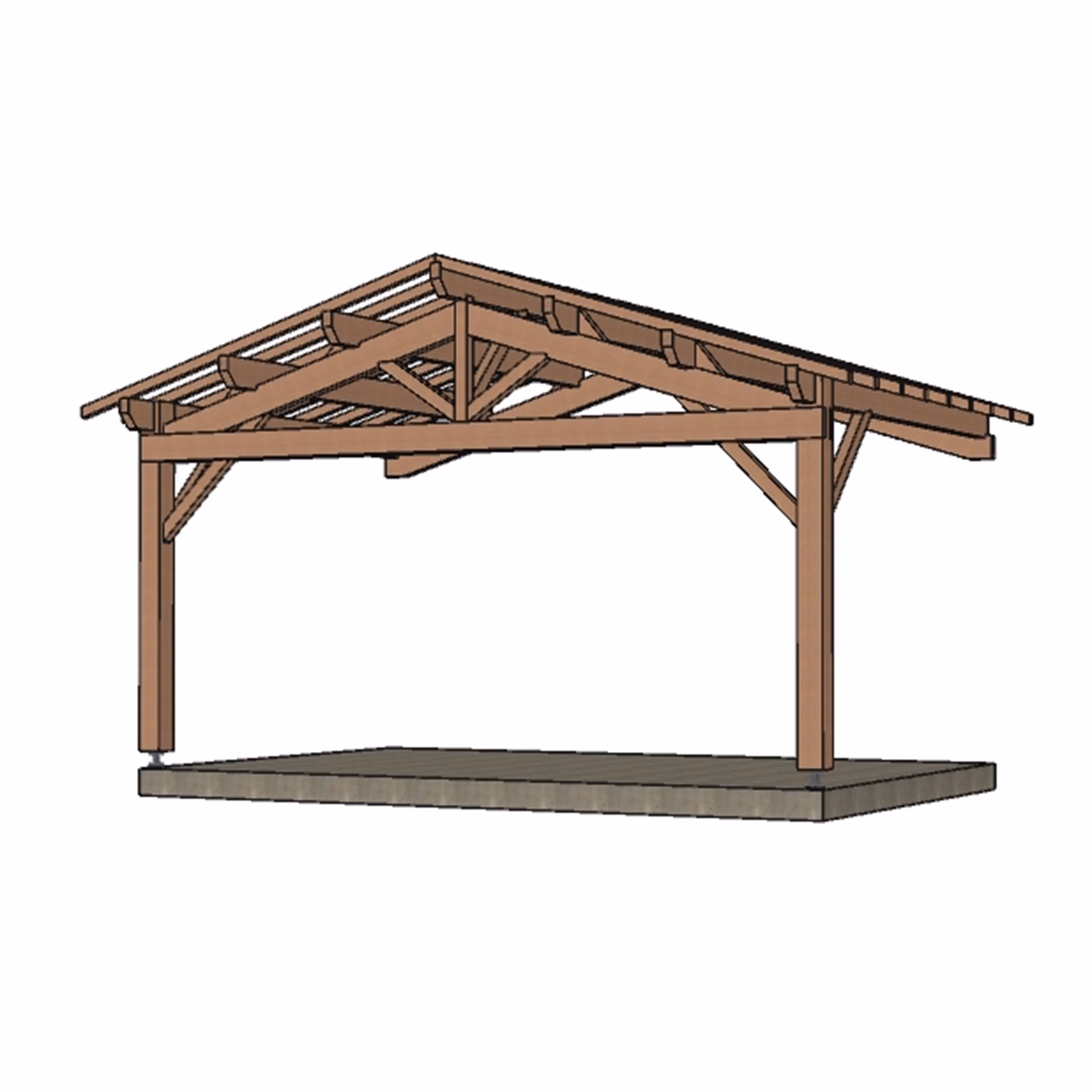Carport Appentis 2P1V Cannes 5500X3500 Mm 17D