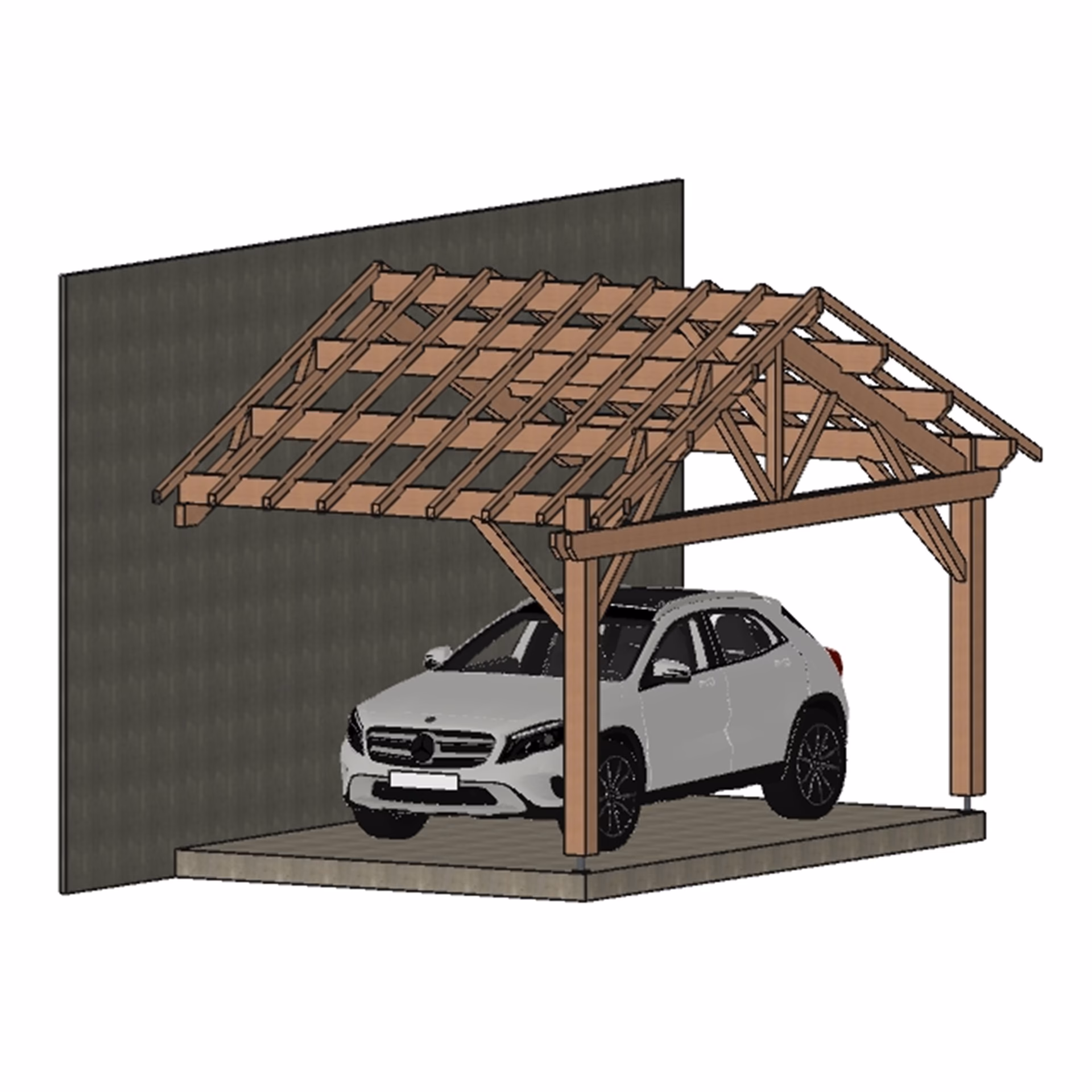 Carport Appentis Pan Gap 5500X3500 Mm 25D