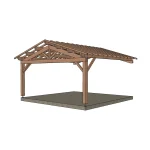 Carport Appentis 2P2V Frejus 5500X5500 Mm 17Deg