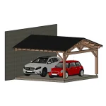 Carport Appentis 2P2V Frejus 5500X5500 Mm 17Deg