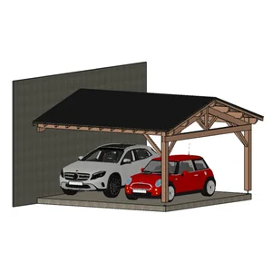 Carport Appentis 2P2V Frejus 5500X5500 Mm 17Deg