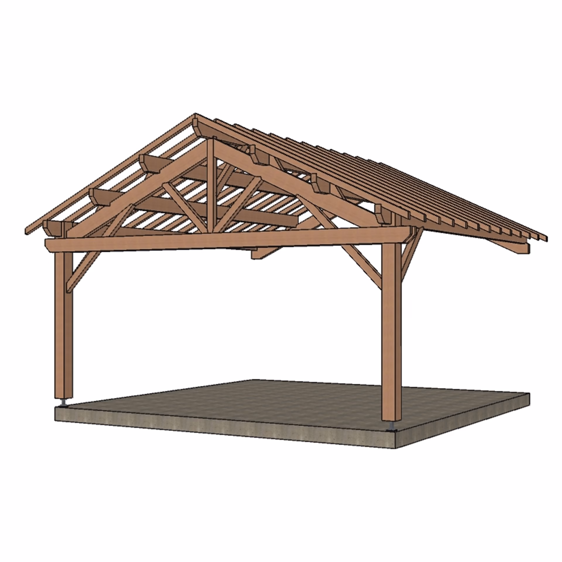 Carport Appentis 2Pv Cavaillon 5500X5500 Mm 25Deg