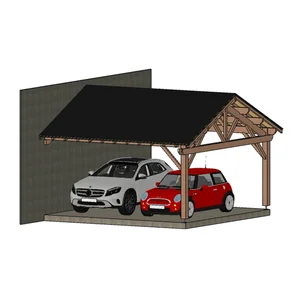 Carport Appentis 2P2V Cavaillon 5500X5500 Mm 25Deg
