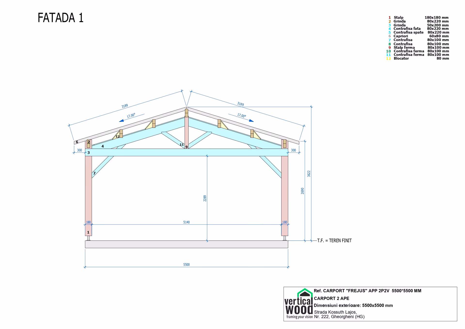 F1 Carport Appentis 2P2V Frejus 5500X5500Mm Deg Page